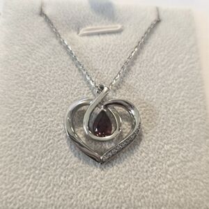 Agvana Jewellers Ruby Heart Pendant Necklace